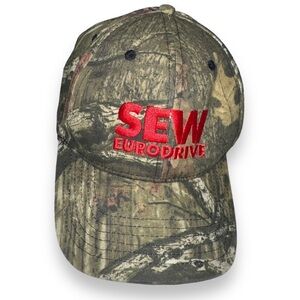 Sew eurodrive camouflage hat w red stitch driving the world Vintage baseball cap